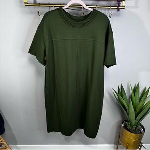 Chic Olive Green Knit Dress